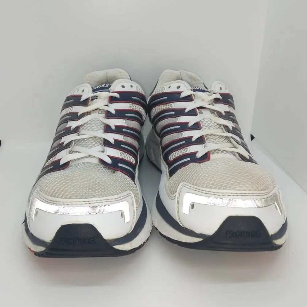 K-Swiss Konejo Mesh Men's pre-owned White/Gray Running Sneakers - sz. 13